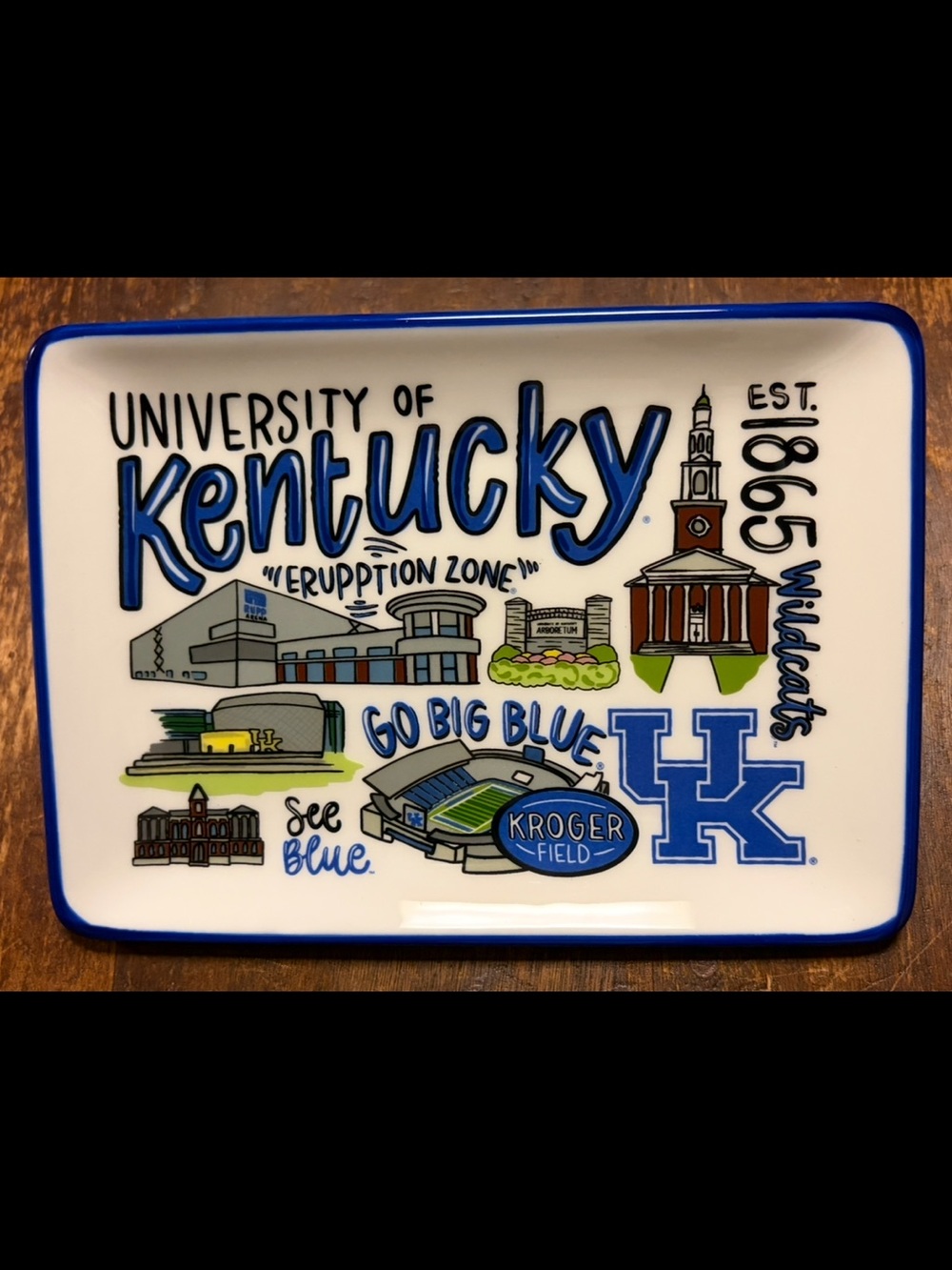 University of Kentucky Glass Ceramic Trinket Tray Dish